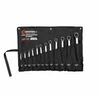 Набір ключів накидних, 12 шт., 6-32 мм, Cr-V, чохол, DIN838, STORM INTERTOOL XT-1203