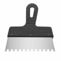 Шпатель із нержавіючої сталі, 200 мм, зуб: 8×8 мм INTERTOOL KT-2208