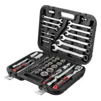 Набір інструментів STORM, 1/2" + 1/4", Cr-V, 82 од., головки: 4-32 мм, біти 32 од., ключі: 8-22 мм, кейс INTERTOOL ET-8082
