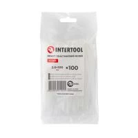Хомут пластиковий, 2,5×100 мм, 100 шт/упак, білий INTERTOOL TC-2510