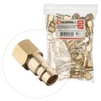 Перехідники 50 од. з внутрішньою різьбою 1/4" на відповідну частину швидкороз'ємного з'єднання INTERTOOL PT-5848