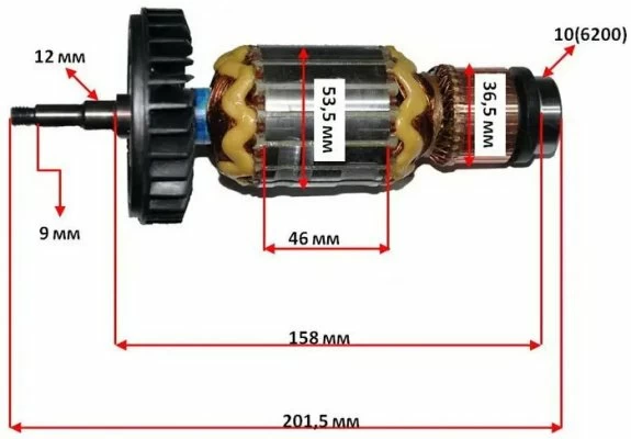 Якорь Makita GA9020R/GA9020RF