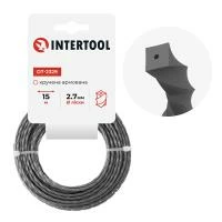 Лiска для тримера "квадрат" кручена армована, 2.7 мм x 15 м INTERTOOL DT-2329
