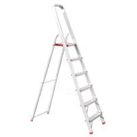 Стрем'янка з алюмінію, 6 сходинок, висота до платформи 1280мм INTERTOOL LT-1006
