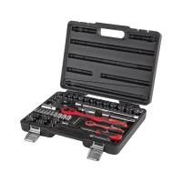 Набір інструментів, проф., 1/2" + 1/4", Cr-V, 72 од., головки: 4-27 мм, біти 33 од., кейс INTERTOOL ET-6072
