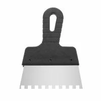 Шпатель із нержавіючої сталі, 150 мм, зуб: 8×8 мм INTERTOOL KT-2158