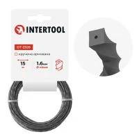 Лiска для тримера "квадрат" кручена армована, 1.6 мм x 15 м INTERTOOL DT-2326