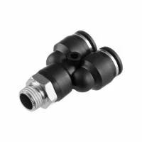 З'єднання цангове Y-образне для поліуретанових та ін. шлангів 10×10 мм, 1/4" зовнішня різьба INTERTOOL PT-2378