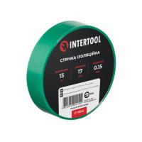 Стрічка ізоляційна 0.15мм*17мм*15м зелена INTERTOOL IT-0041
