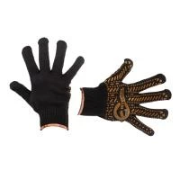 Рукавичка трикотажна 60% бавовна / 40% поліестер, з ПВХ крапкою, клас в'язки 7, колір чорний, точка, 62 м INTERTOOL SP-0136