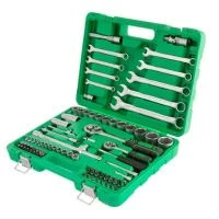 Набір інструментів, 1/2" + 1/4", 82 од., головки: 4-32 мм, біти 33 од., ключі: 8-19 мм, кейс INTERTOOL ET-6082SP
