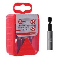 Комплект магнітних тримачів 1/4" x 60 мм - 5 шт. INTERTOOL VT-5732