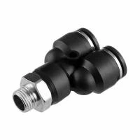 З'єднання цангове Y-образне для поліуретанових та ін. шлангів 12×12 мм, 1/4" зовнішня різьба INTERTOOL PT-2379