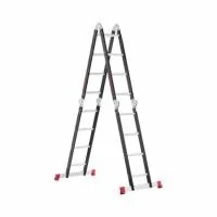 Драбина багатофункціональна трансформер, 4×4 сходинки, сталевий профіль, 4,45 м, 150 кг INTERTOOL LT-0024