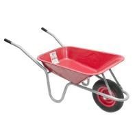 Тачка садово-будівельна, 65 л, 130 кг, 1 пневмоколесо з підшипником 14" (3,50-8) INTERTOOL WB-0613