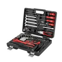 Набір інструментів, проф., 1/2" + 1/4", Cr-V, 72 од., головки: 4-32 мм, біти 20 од., ключі: 8-15 мм, кейс INTERTOOL ET-6073