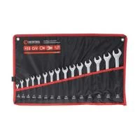 Набір ключів комбінованих, 15 шт., 6-19, 22 мм, Cr-V, чохол INTERTOOL HT-1204