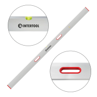 Правило-рівень, 2000 мм, 2 капсули (вертикальна і горизонтальна), з ручками INTERTOOL MT-2120