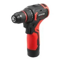 Дриль-шурупокрут акумуляторний, безщітковий двигун, 12 В, 50 Nm, 0-500/0-1900 об/хв, патрон 0,8-10 мм, 2x2,0 Аг INTERTOOL WT-0322