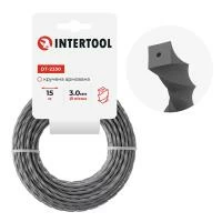 Лiска для тримера "квадрат" кручена армована, 3.0 мм x 15 м INTERTOOL DT-2330