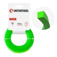 Лiска для тримера "квадрат", 2.4 мм x 15 м INTERTOOL DT-2313