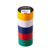 Стрічка ізоляційна 0.15 мм * 17 мм * 15 м, кольорова (10 од.) INTERTOOL IT-0019