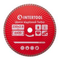 Диск відрізний алмазний Turbo, 230 мм, 22-24%, 6600 об/хв INTERTOOL CT-2010