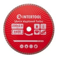 Диск відрізний по каменю TURBO алмазний, 230мм, 22-24%, Проф INTERTOOL CT-2010