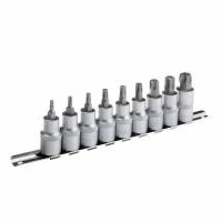 Набір TORX на планці, 1/2", Т20; 25; 30; 40; 45; 50; 55; 60; 70, 9 од. INTERTOOL HT-1849