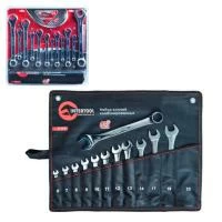 Набір ключів комбінованих 12шт. (6мм; 7мм; 8мм; 9мм;10мм;11мм; 12мм; 13мм; 14мм; 17мм; 19мм; 22мм); в чохлі; PROF DIN3113 INTERTOOL XT-1512