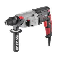 Перфоратор, 1,0 кВт, 3,2 Дж, 0-1300 об/хв, 0-5100 уд/хв, 3 режими, металевий корпус редуктора INTERTOOL WT-0172