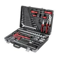 Набір інструментів, проф., 1/2" + 1/4", Cr-V, 119 од., головки: 4-32 мм, E4-E22, біти 43 од., ключі: 6-27 мм, кейс INTERTOOL ET-7119