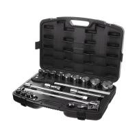Набір інструментів, проф., 3/4", Cr-V, 20 од., головки: 19-50 мм, кейс INTERTOOL ET-6023