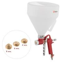 Розпилювач штукатурний пневматичний, форсунки: 4, 6, 8 мм, верхній пластиковий бачок, 7000 мл, 3-6 атм INTERTOOL PT-0402