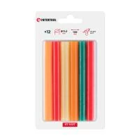 Комплект клейових стрижнів кольорових, 11,2×100 мм, 12 шт. INTERTOOL RT-1027