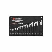 Набір ключів комбінованих, 15 шт., 6-22 мм, Cr-V, чохол, DIN3113, STORM INTERTOOL XT-1005