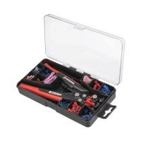 Знімач ізоляції, автоматичний, 0,2-6 мм², Cr12MoV, 200 мм, з набором обтискних клем, STORM INTERTOOL HT-7024