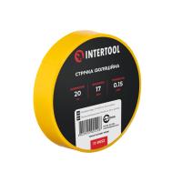 Стрічка ізоляційна 0.15мм*17мм*20м жовта INTERTOOL IT-0052