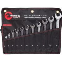 Набір ключів комбінованих 11шт. (6мм; 8мм; 10мм; 11мм; 12мм; 13мм; 14мм; 15мм; 17мм; 19мм; 22мм); PROF DIN3113 INTERTOOL XT-1003