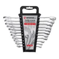 Набір ключів комбінованих, 11 шт., 7-19 мм, Cr-V INTERTOOL HT-1250