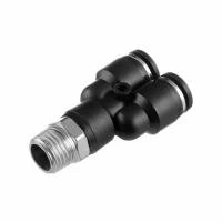 З'єднання цангове Y-образне для поліуретанових та ін. шлангів 8×8 мм, 1/4" зовнішня різьба INTERTOOL PT-2377