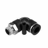 З'єднання цангове L-образне для поліуретанових та ін. шлангів 10 мм, 1/4" зовнішня різьба INTERTOOL PT-2333