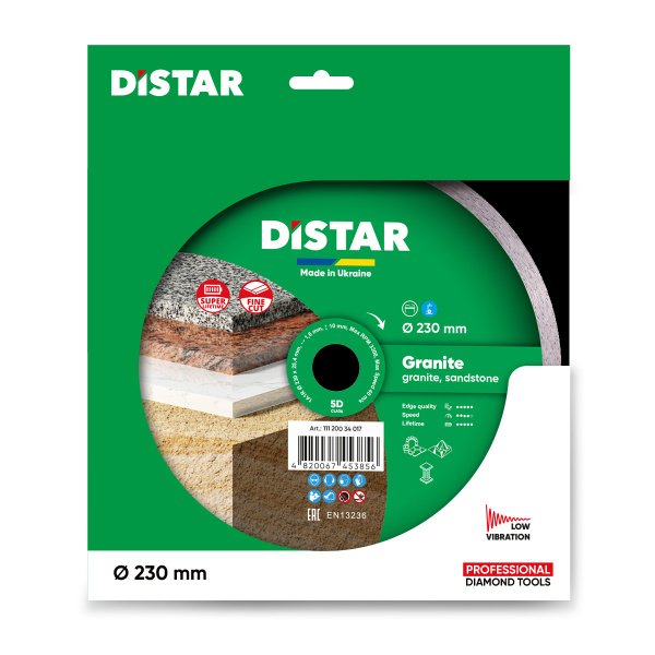 Круг алмазний вiдрiзний Distar 1A1R 230x1,6x10x25,4 Granite