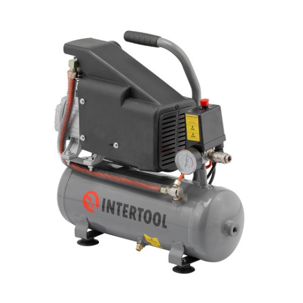 Компресор 9 л, 0.75 кВт, 220 В, 8 aтм, 160 л/хвил INTERTOOL PT-0002