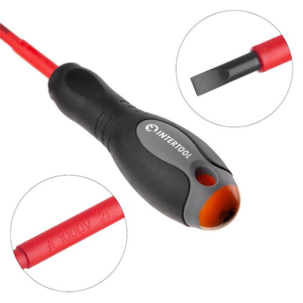 Викрутка шліцева ізольована 0.8*4 мм, 100 мм, 1000 В INTERTOOL VT-3205