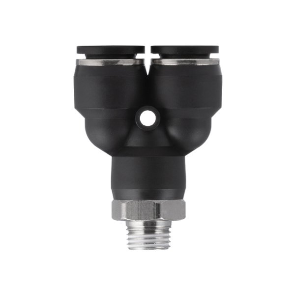 З'єднання цангове Y-образне для поліуретанових та ін. шлангів 12×12 мм, 1/4" зовнішня різьба INTERTOOL PT-2379