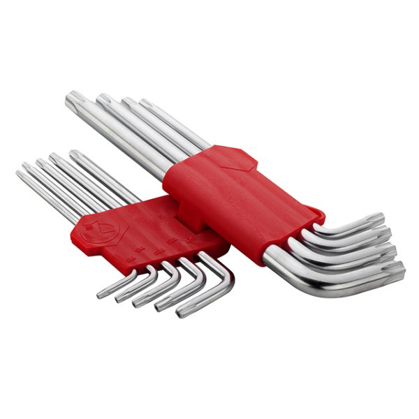 Набір ключів Г-подібних TORX з отвором 9 шт, Т10-Т50, CrV, Big INTERTOOL HT-0606
