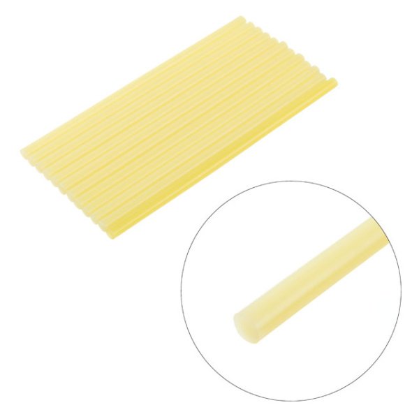 Комплект клейових стрижнів жовтих, 7,4×200 мм, 12 шт. INTERTOOL RT-1051