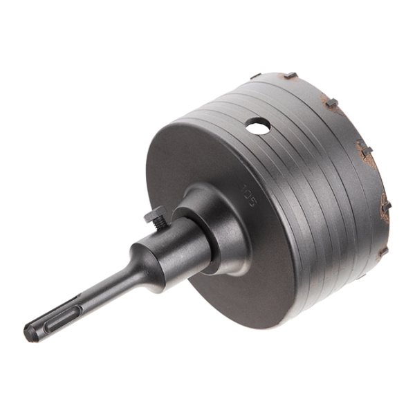 Свердло корончате по бетону 105 мм, перехідник SDS-Plus 100 мм INTERTOOL SD-7105