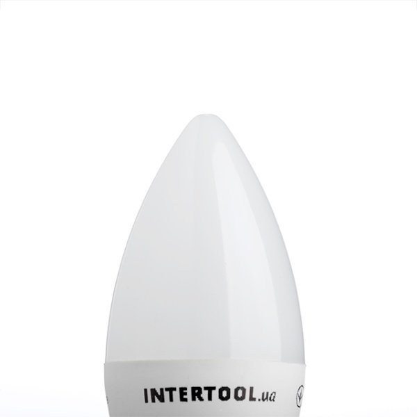 Лампа світлодіодна LED C37, E14, 5 Вт, 150-300 В, 4000 K, 30000 г, гарантія 3 роки INTERTOOL LL-0152